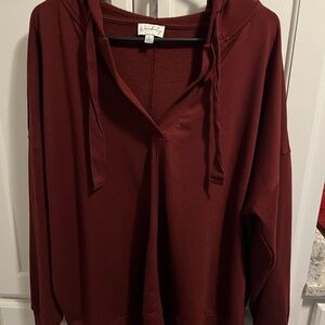 Wonderly Deep Red Hoodie Sweatshirt